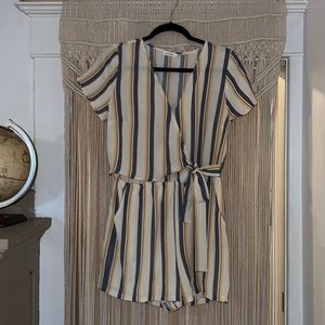 Striped cutout romper